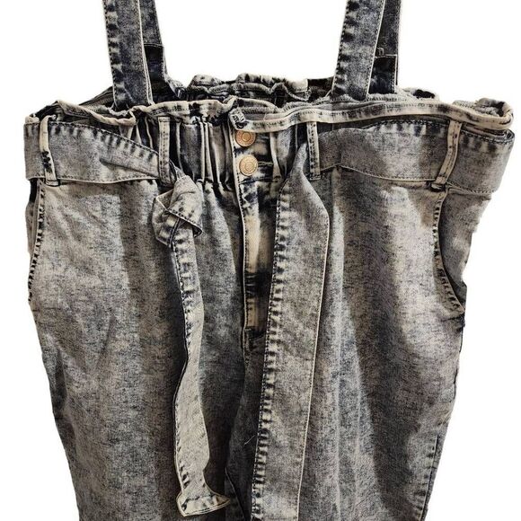 Fashion To Figure NWT Paperbag Stonewash Overall Suspender Pants Size 20 - Picture 4 of 10